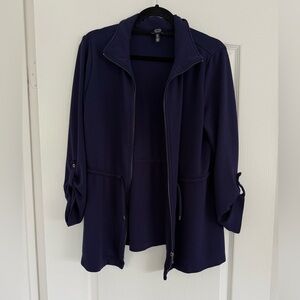 Jones New York Signature Women’s Blue Jacket with Drawstring Waist Sz M